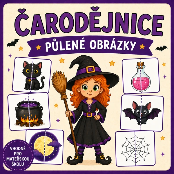 Čarodějnice - půlené obrázky