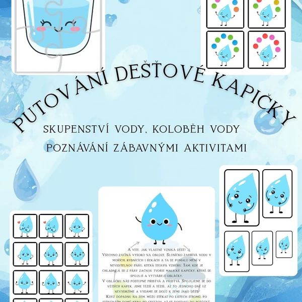 Putování dešťové kapičky - soubor aktivit pro MŠ 💧🌈