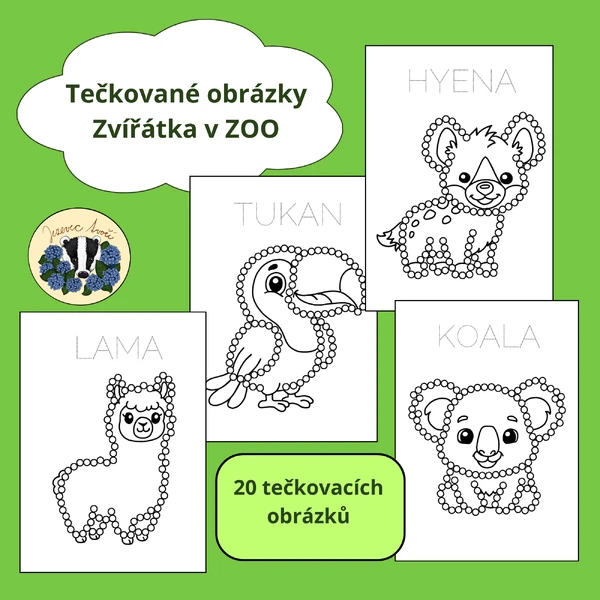 Tečkovací obrázky - zvířata v ZOO