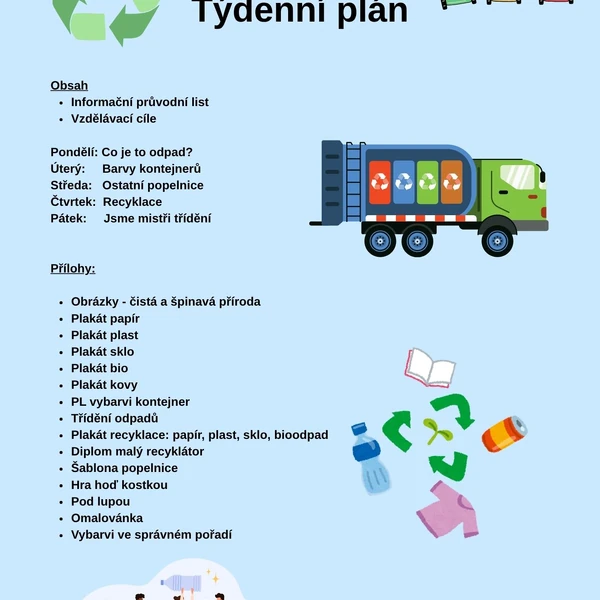 Kam s tím? – učíme se třídit odpad. Týdenní plán