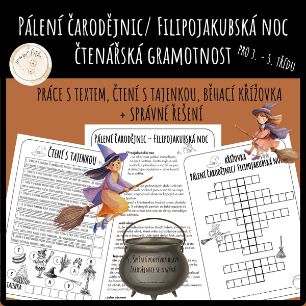 Pálení čarodějnic/ Filipojakubská noc - čtenářská gramotnost 