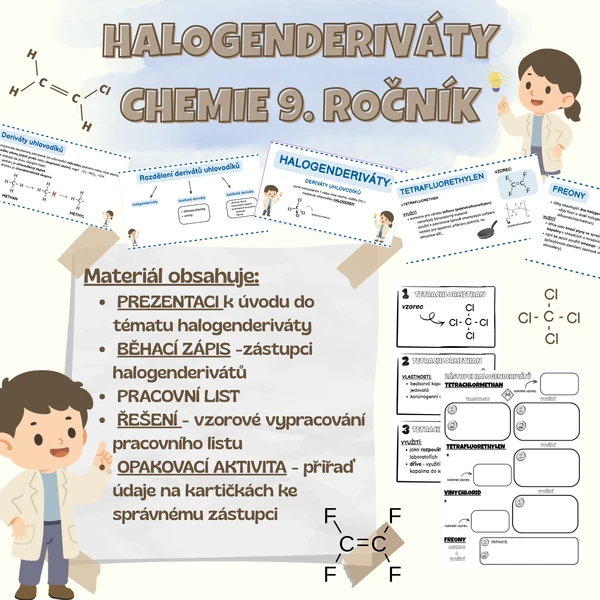 Halogenderiváty - soubor aktivit