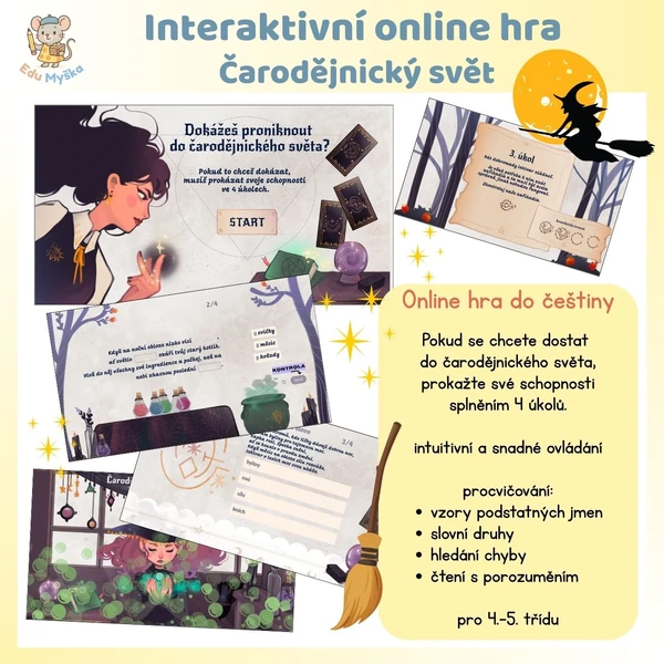 Čarodějnická online hra do češtiny