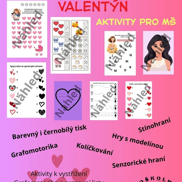 Soubor aktivit pro Den matek a Valentýn