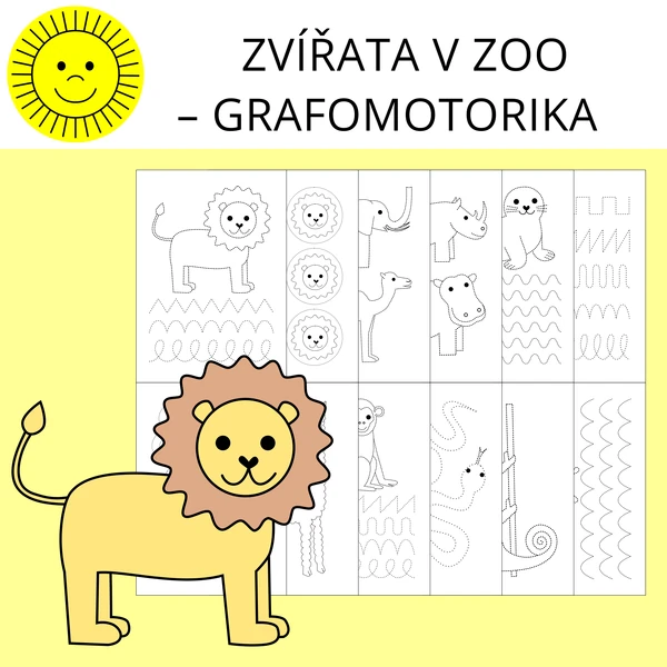 ZVÍŘATA V ZOO – GRAFOMOTORIKA