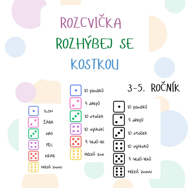 Rozcvička - Rozhýbej se kostkou