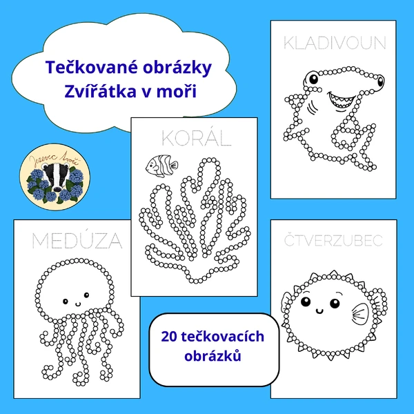 Tečkované obrázky - zvířata v moři 