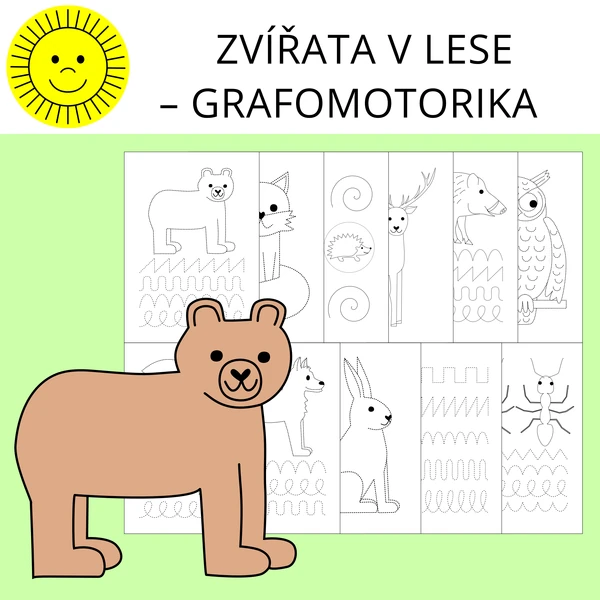ZVÍŘATA V LESE – GRAFOMOTORIKA
