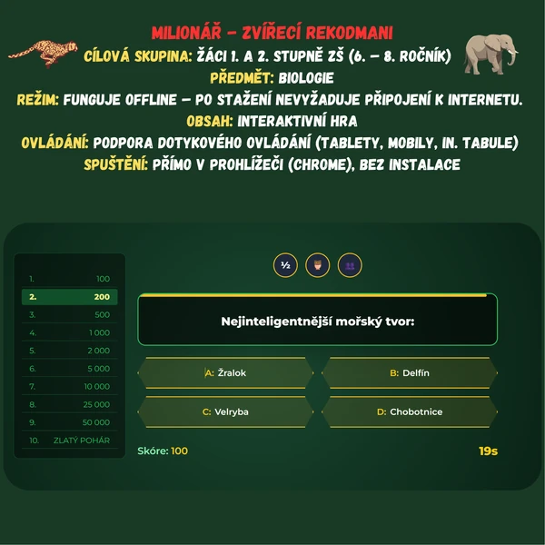 Milionář - Zvířecí rekordmani