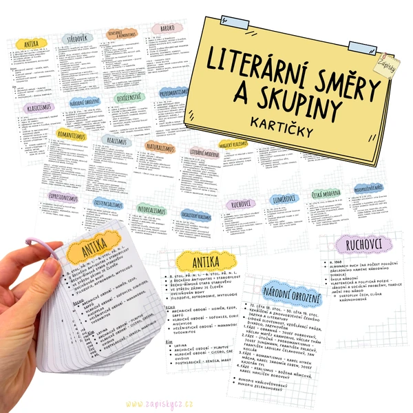 Literární směry a skupiny - kartičky
