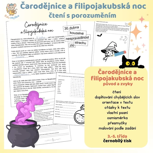 Čtení s porozuměním ČARODĚJNICE A FILIPOJAKUBSKÁ NOC