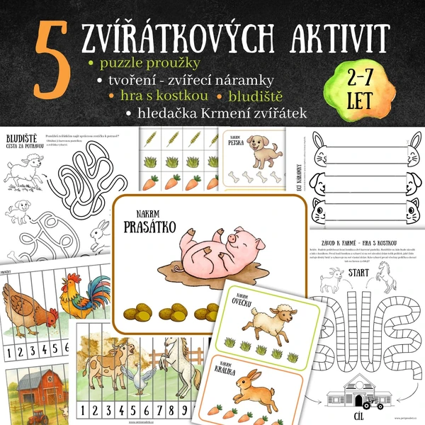 5 zvířátkových aktivit pro nejmenší