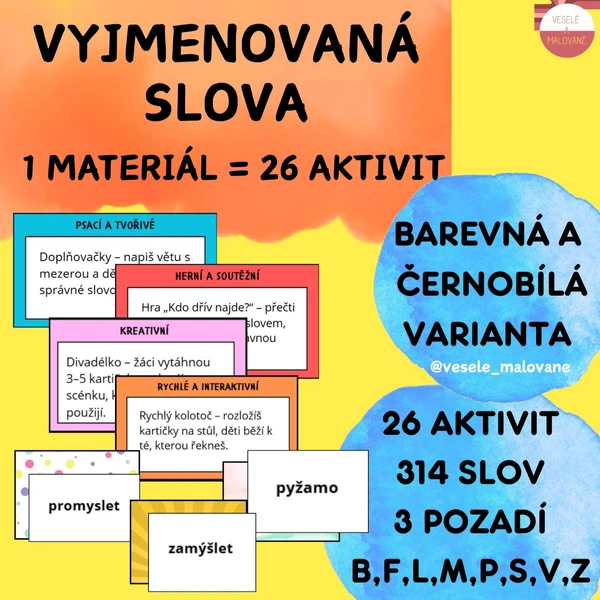 Vyjmenovaná slova - soubor aktivit