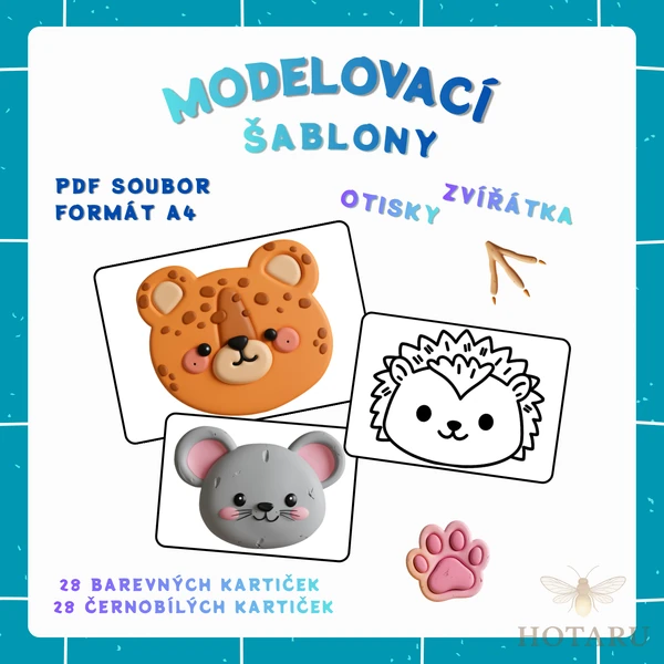 MODELOVÁNÍ - šablony zvířátek a jejich otisků