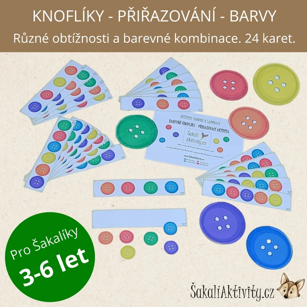 Sada aktivit - KNOFLÍKY - PŘIŘAZOVACÍ OBRÁZKY