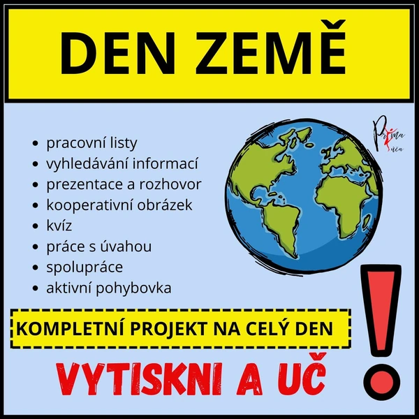 DEN ZEMĚ - KOMPLETNÍ PROJEKT NA CELÝ DEN - VYTISKNI A UČ