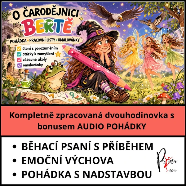 ČARODĚJNICE - PŘÍPRAVA NA 2h - koncovky podstatných jmen, pohádka, kvíz - projekt