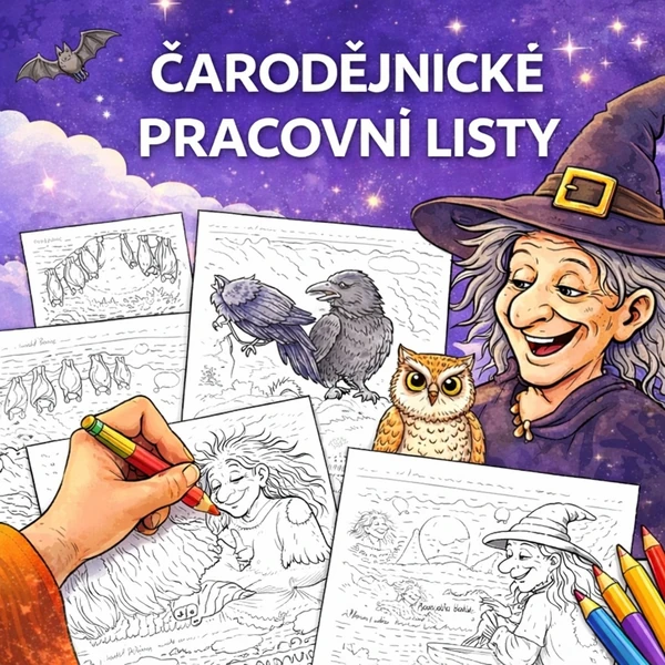 ČARODĚJNICE - pracovní omalovánky trochu jinak