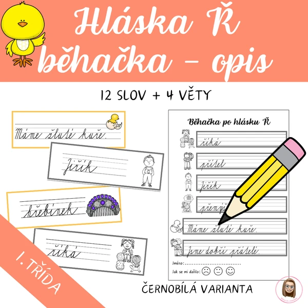 HLÁSKA Ř - opis slov a vět, běhačka