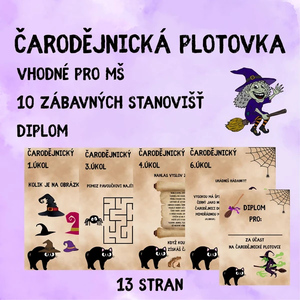 Čarodějnická plotovka ( 10 stanovišť ) + DIPLOM