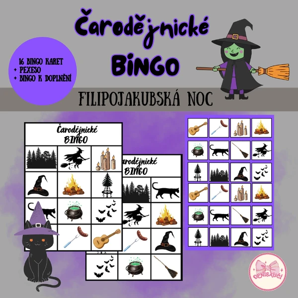 Čarodějnické bingo + pexeso
