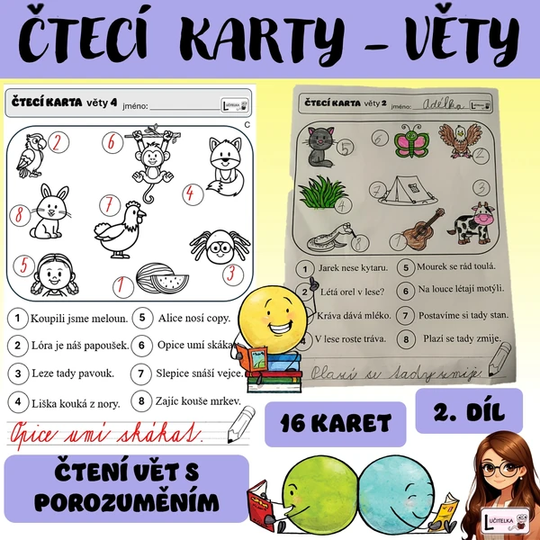 Čtecí karty - věty 2. díl 