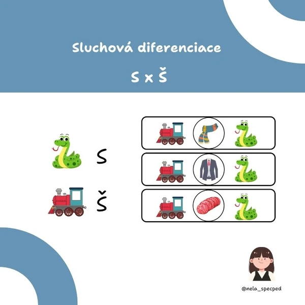 Sluchová diferenciace S x Š 