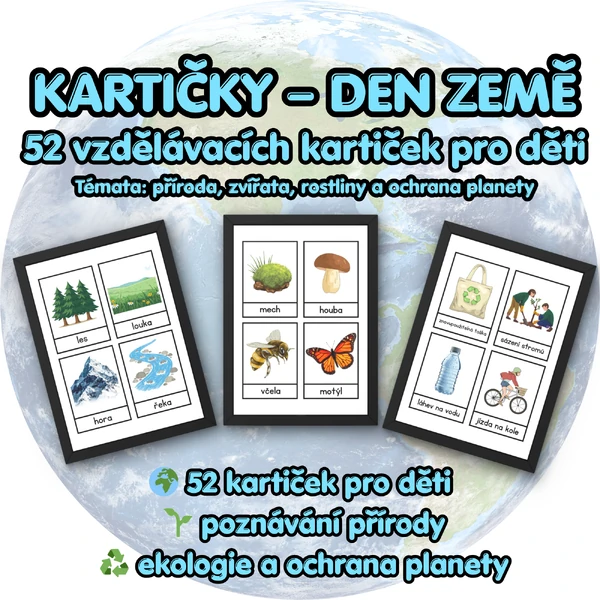 Den Země – vzdělávací kartičky (52 kartiček)