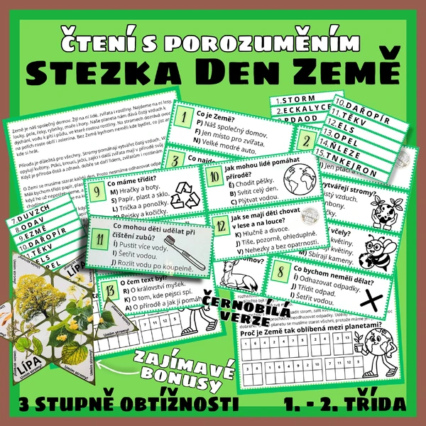 Den Země, čtení s porozuměním a stezka pro 1. a 2. třídu