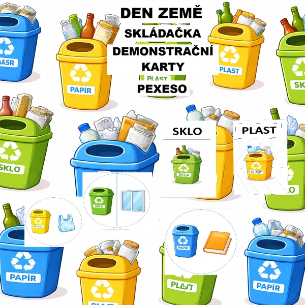 Den Země - třídění odpadu skládačka a pexeso