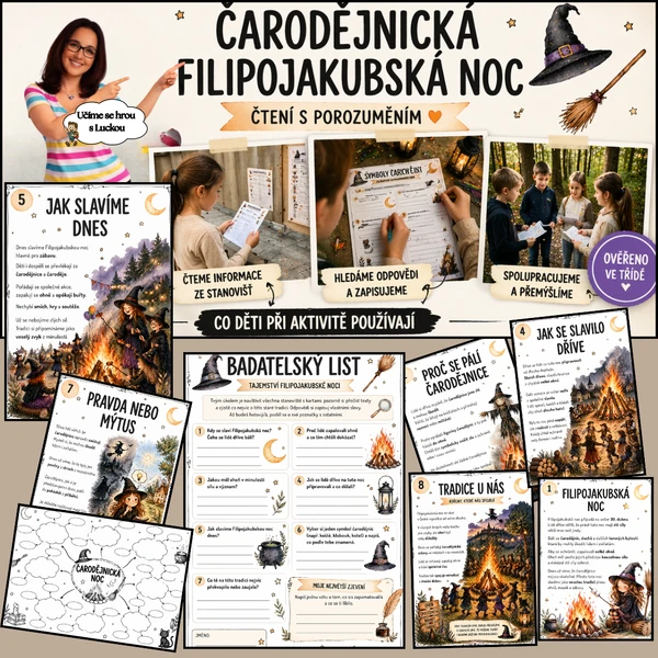 ČARODĚJNICE - čtení s porozuměním - BADATELÉ - FILIPOJAKUBSKÁ NOC