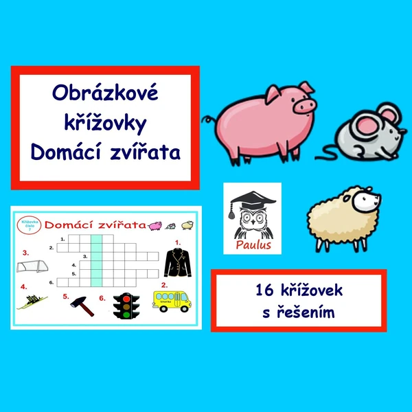 Obrázkové křížovky Domácí zvířata