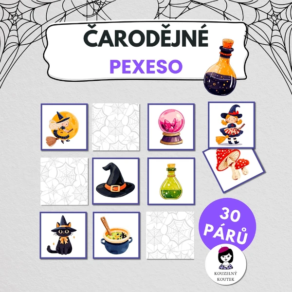 Čarodějné pexeso | Pálení čarodějnic | Dušičky | Halloween