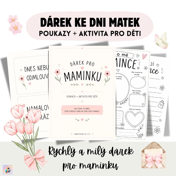 Dárek ke Dni matek – poukazy pro maminku + aktivita „Vše o mé mamince“