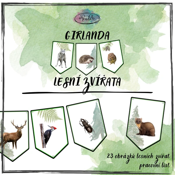 Girlanda - Lesní zvířata