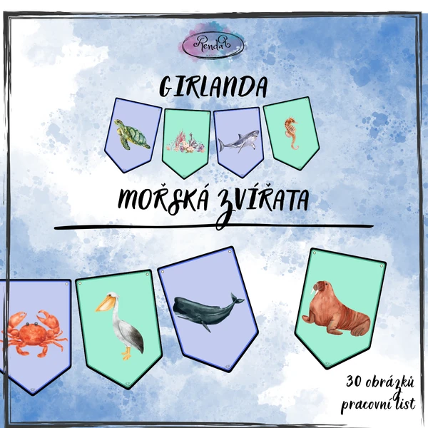 Girlanda - Mořská zvířata