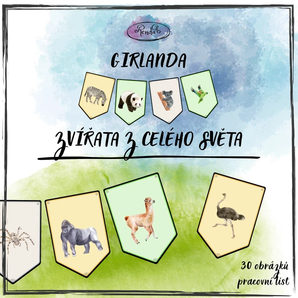 Girlanda - Zvířata z celého světa