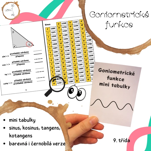 Goniometrické funkce – mini tabulky