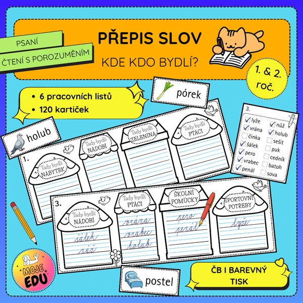 Přepis slov - Kde kdo bydlí?