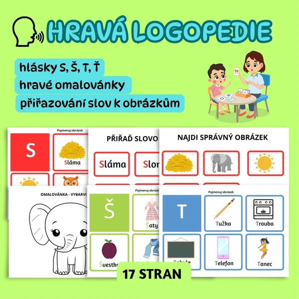 Hravá logopedie - hlásky s, š, t, ť