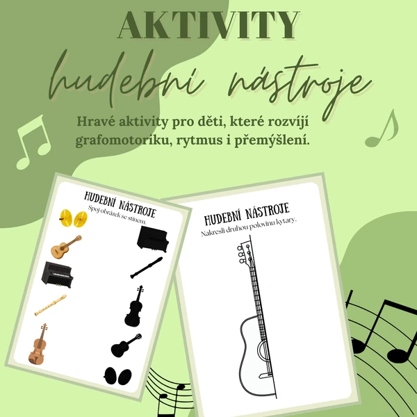 Aktivity, pracovní listy, hra Dobble - hudební nástroje
