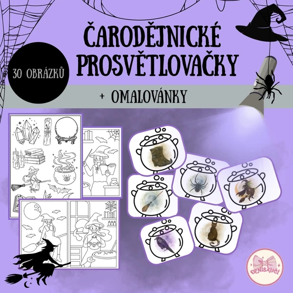 Čarodějnické prosvětlovačky + omalovánky