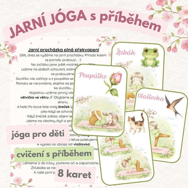 Jarní jóga s příběhem - jóga pro děti, jógové karty