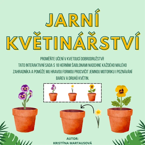 Jarní květinářství - Veselé sázení do truhlíků podle předloh