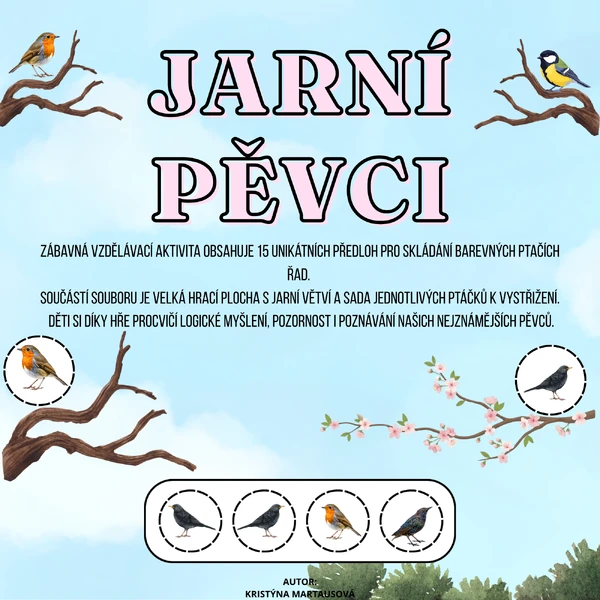 Jarní pěvci na větvi - Logické skládání