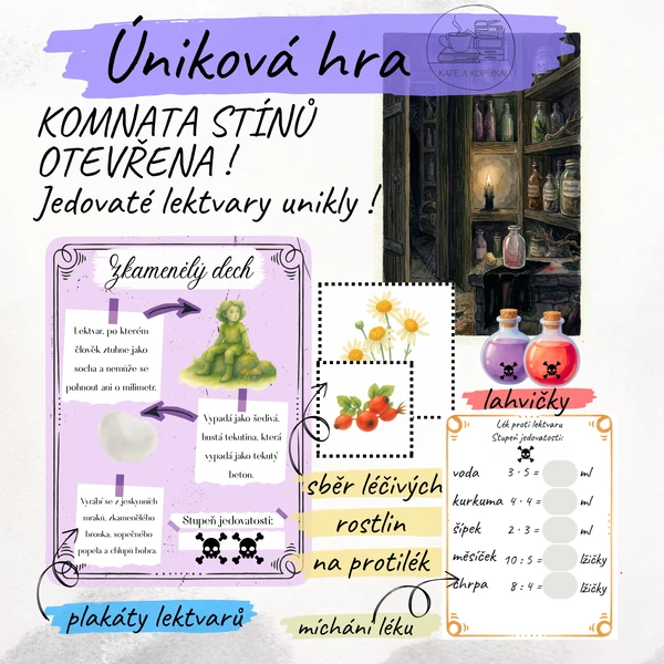 Úniková hra - Komnata stínů a zlá čarodějnice 