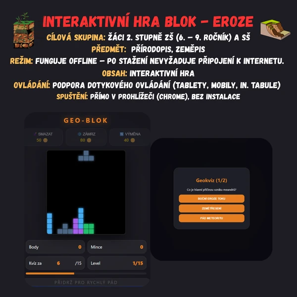 Interaktivní hra Blok - Eroze