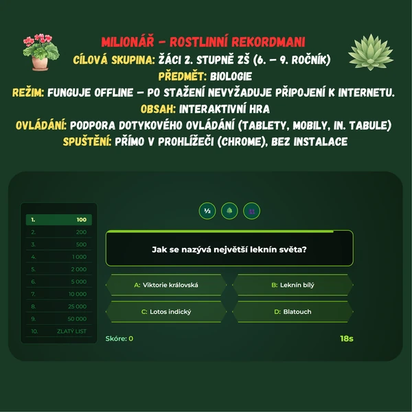 Milionář - Rostlinní rekordmani 