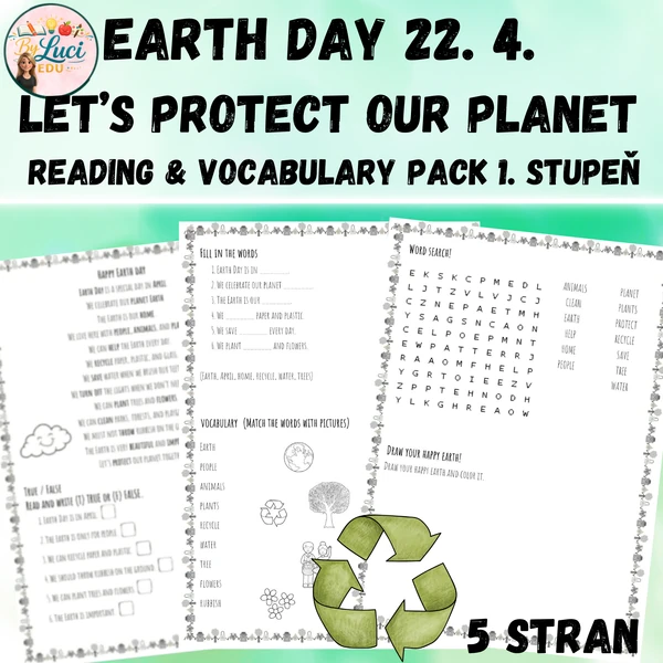 Earth Day – Let’s Protect Our Planet (Reading & Vocabulary Pack)