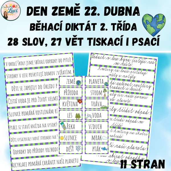 Běhací diktát den Země pro 2. třídu